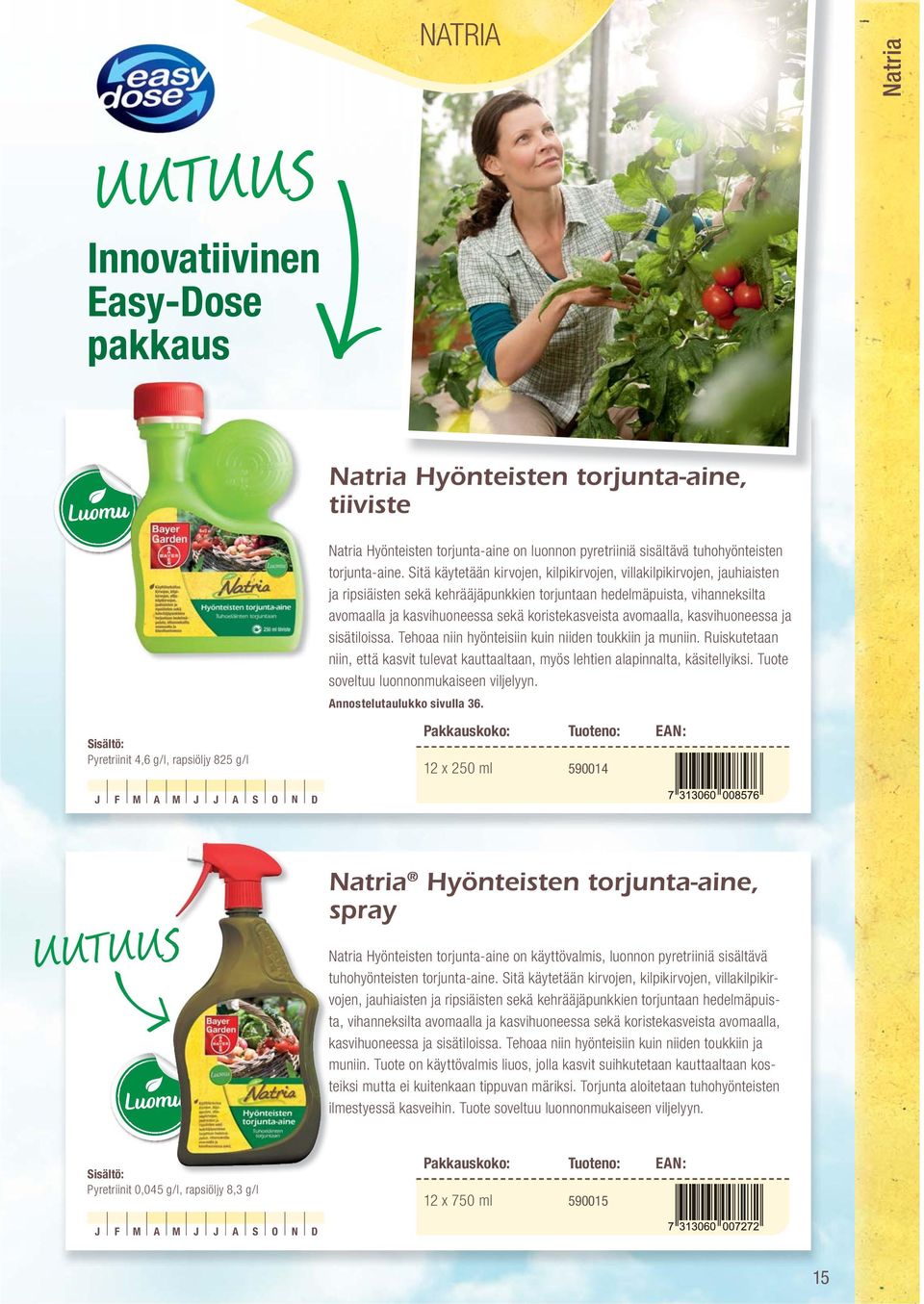 Sitä käytetään kirvojen, kilpikirvojen, villakilpikirvojen, jauhiaisten ja ripsiäisten sekä kehrääjäpunkkien torjuntaan hedelmäpuista, vihanneksilta avomaalla ja kasvihuoneessa sekä koristekasveista