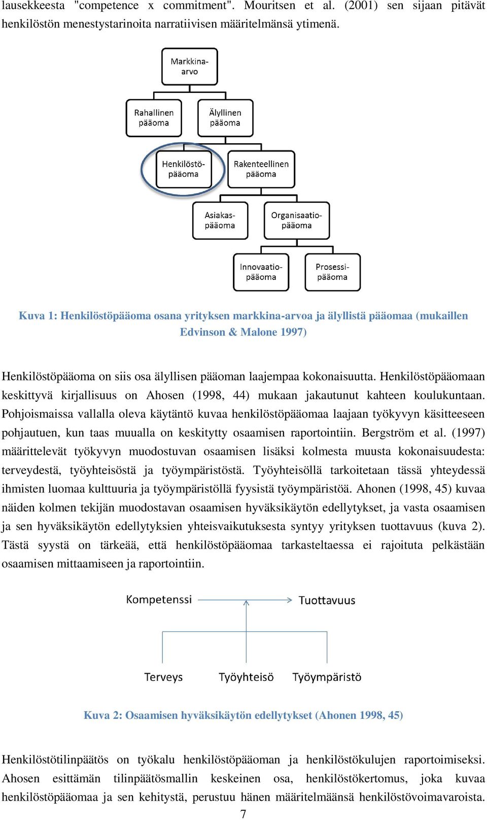 Henkilöstöpääomaan keskittyvä kirjallisuus on Ahosen (1998, 44) mukaan jakautunut kahteen koulukuntaan.