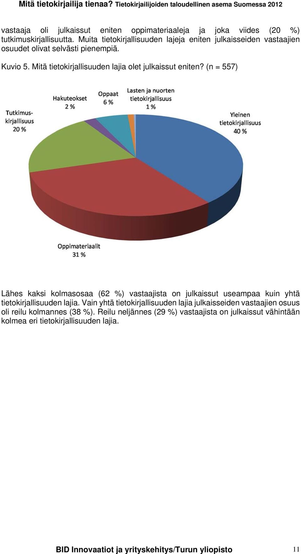 Mitä tietokirjallisuuden lajia olet julkaissut eniten?