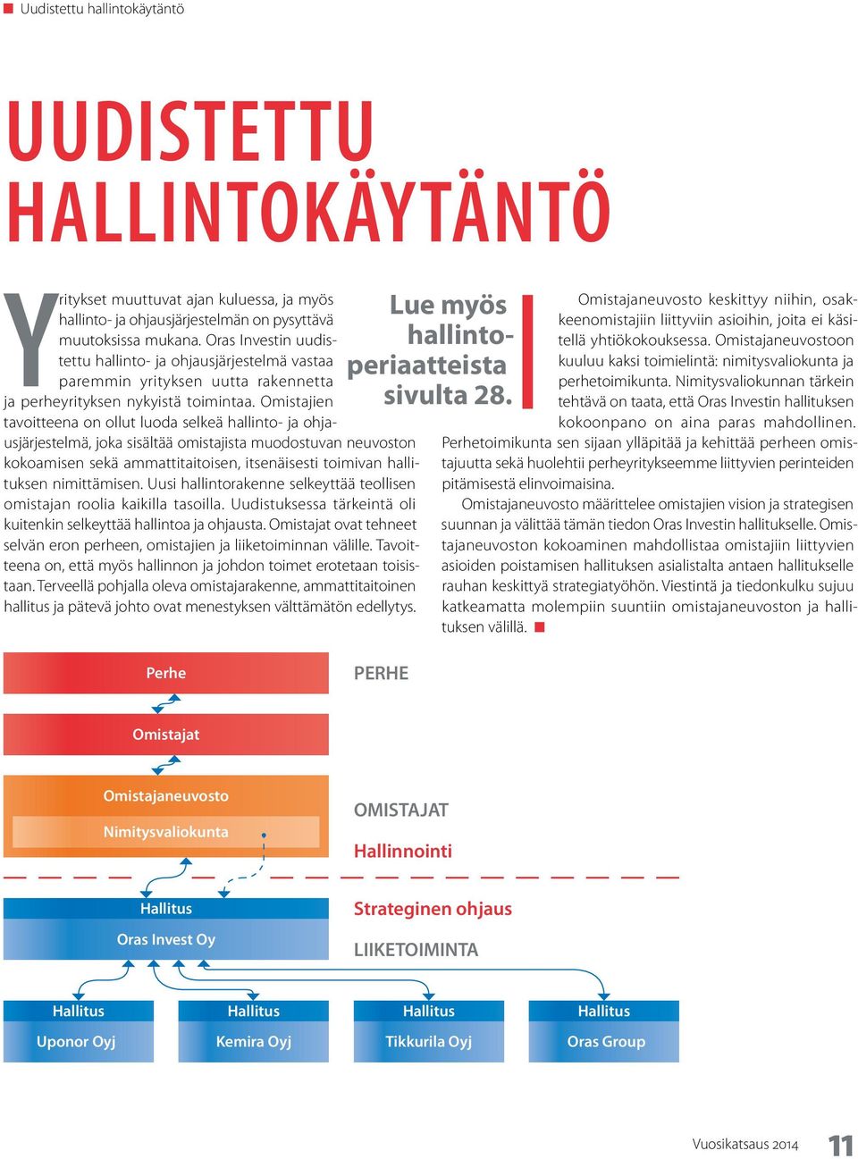 Omistajien tavoitteena on ollut luoda selkeä hallinto- ja ohjausjärjestelmä, joka sisältää omistajista muodostuvan neuvoston kokoamisen sekä ammattitaitoisen, itsenäisesti toimivan hallituksen