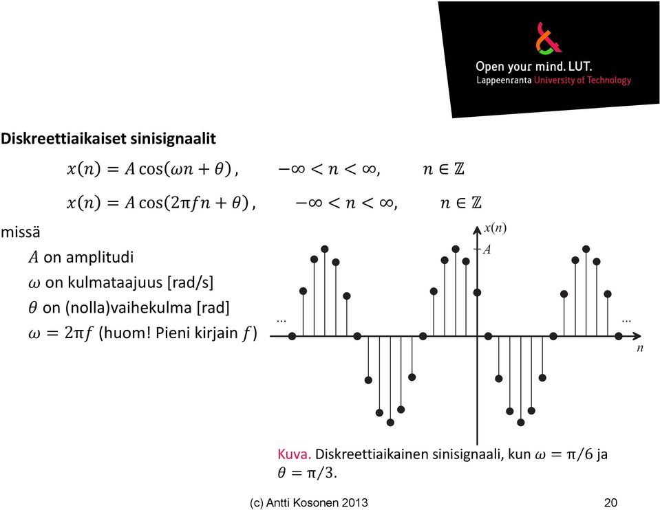 [rad] 2π(huom! Pieni kirjain ) N ) Kuva.