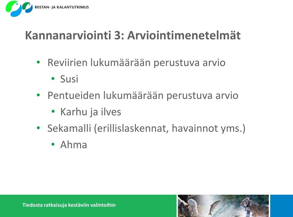 Pentueiden lukumäärään perustuva arvio Karhu