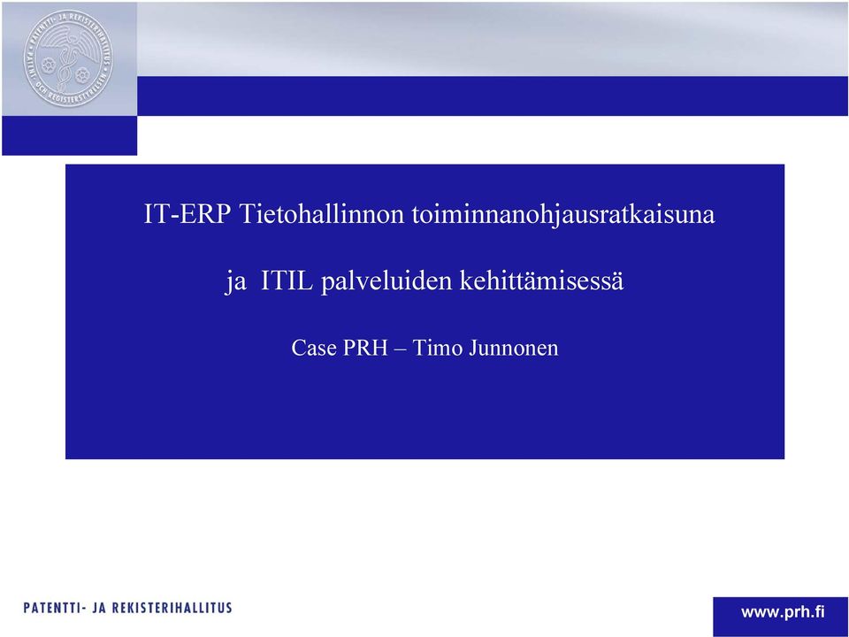 ja ITIL palveluiden