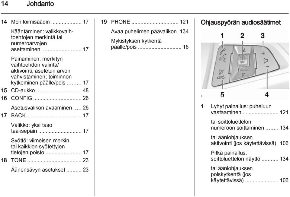 .. 17 Valikko: yksi taso taaksepäin... 17 Syöttö: viimeisen merkin tai kaikkien syötettyjen tietojen poisto... 17 18 TONE... 23 Äänensävyn asetukset... 23 19 PHONE.