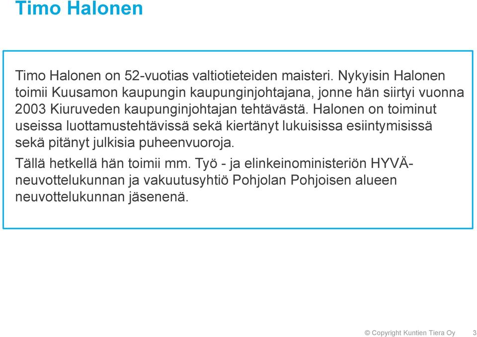 tehtävästä.