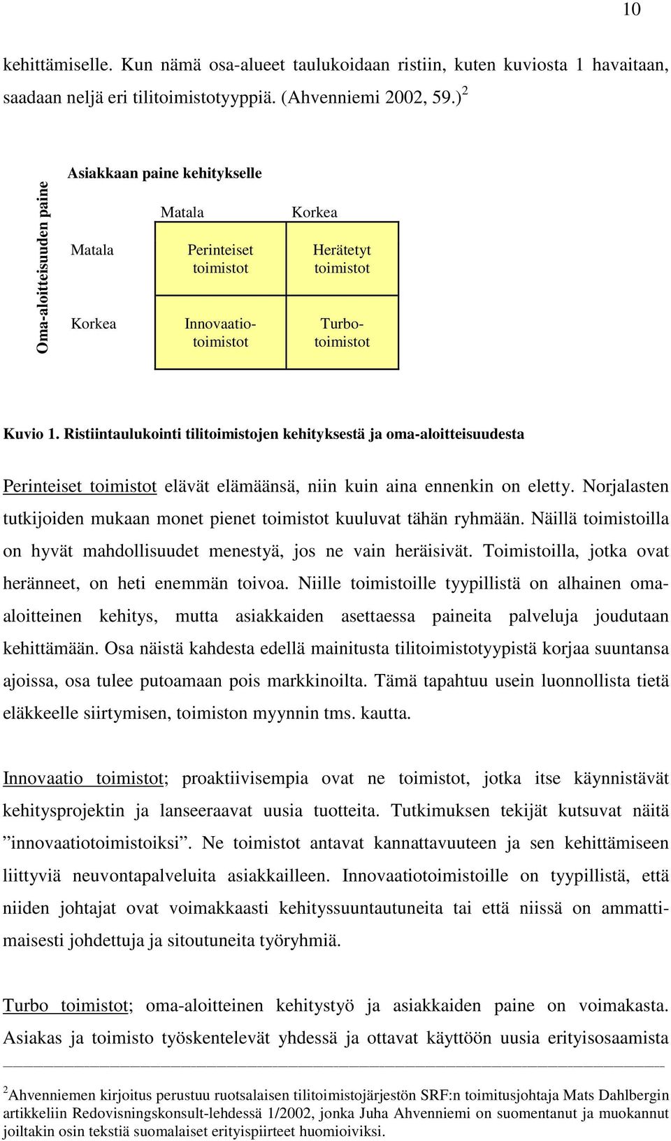 Ristiintaulukointi tilitoimistojen kehityksestä ja oma-aloitteisuudesta Perinteiset toimistot elävät elämäänsä, niin kuin aina ennenkin on eletty.