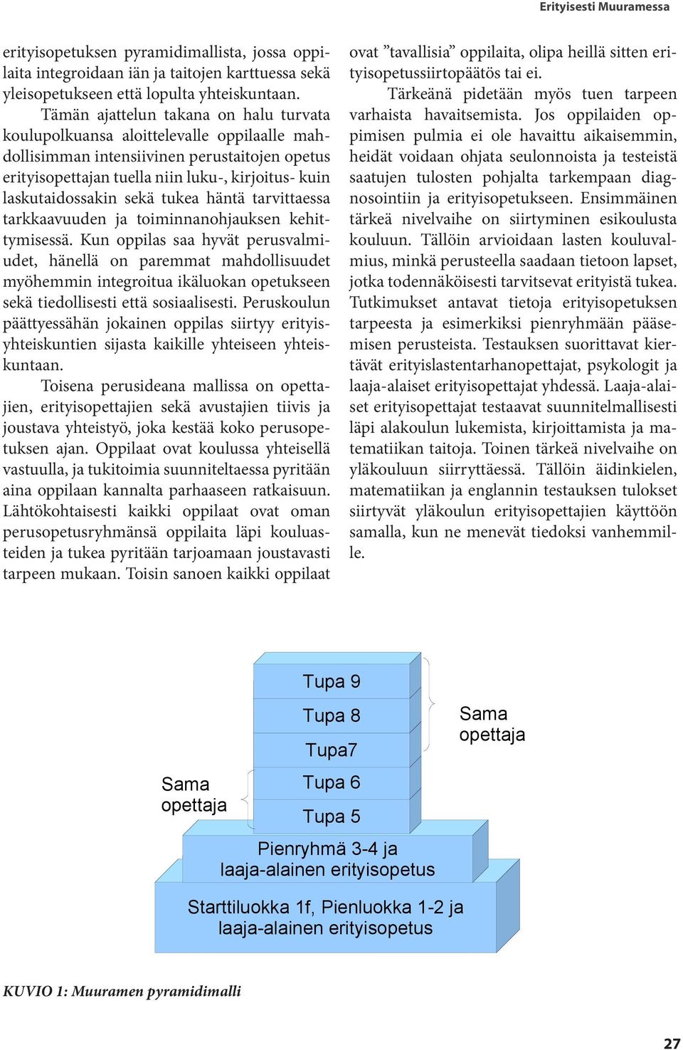 sekä tukea häntä tarvittaessa tarkkaavuuden ja toiminnanohjauksen kehittymisessä.