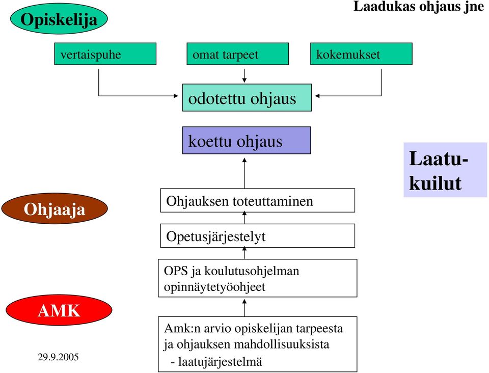 Opetusjärjestelyt Laatukuilut AMK OPS ja koulutusohjelman