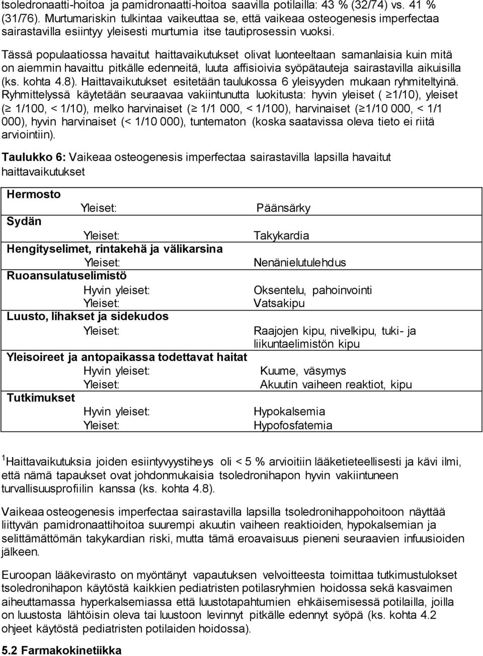 Tässä populaatiossa havaitut haittavaikutukset olivat luonteeltaan samanlaisia kuin mitä on aiemmin havaittu pitkälle edenneitä, luuta affisioivia syöpätauteja sairastavilla aikuisilla (ks. kohta 4.