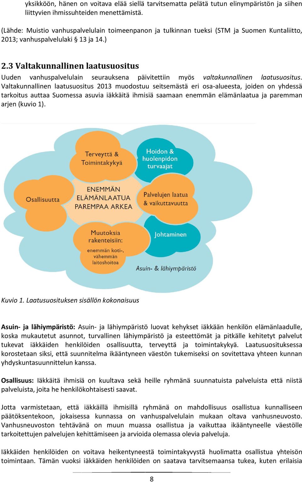 3 Valtakunnallinen laatusuositus Uuden vanhuspalvelulain seurauksena päivitettiin myös valtakunnallinen laatusuositus.