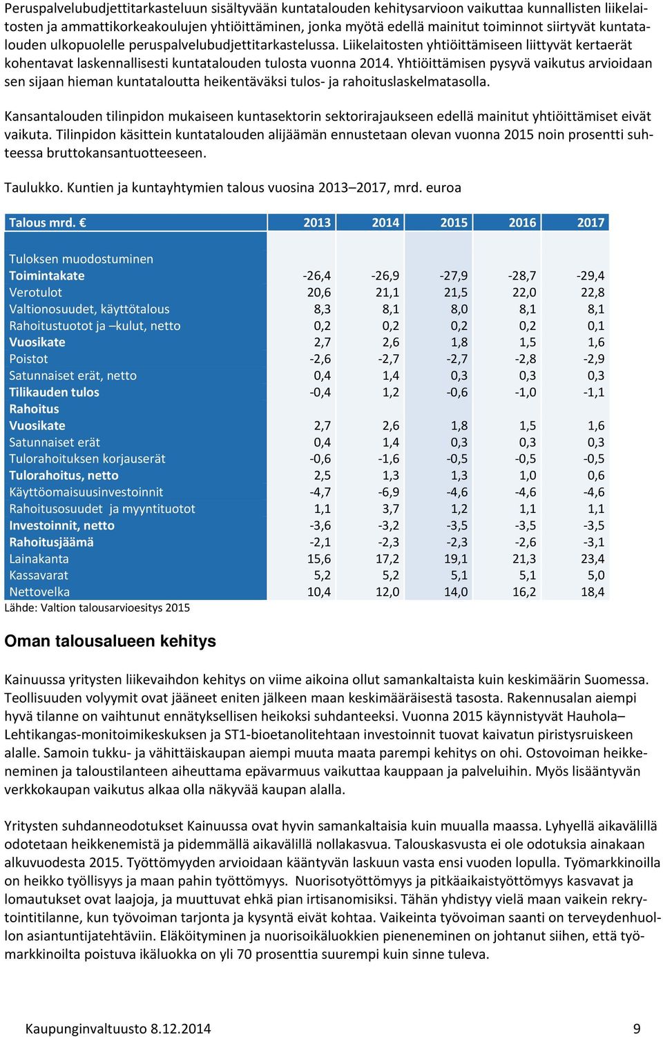 Yhtiöittämisen pysyvä vaikutus arvioidaan sen sijaan hieman kuntataloutta heikentäväksi tulos ja rahoituslaskelmatasolla.