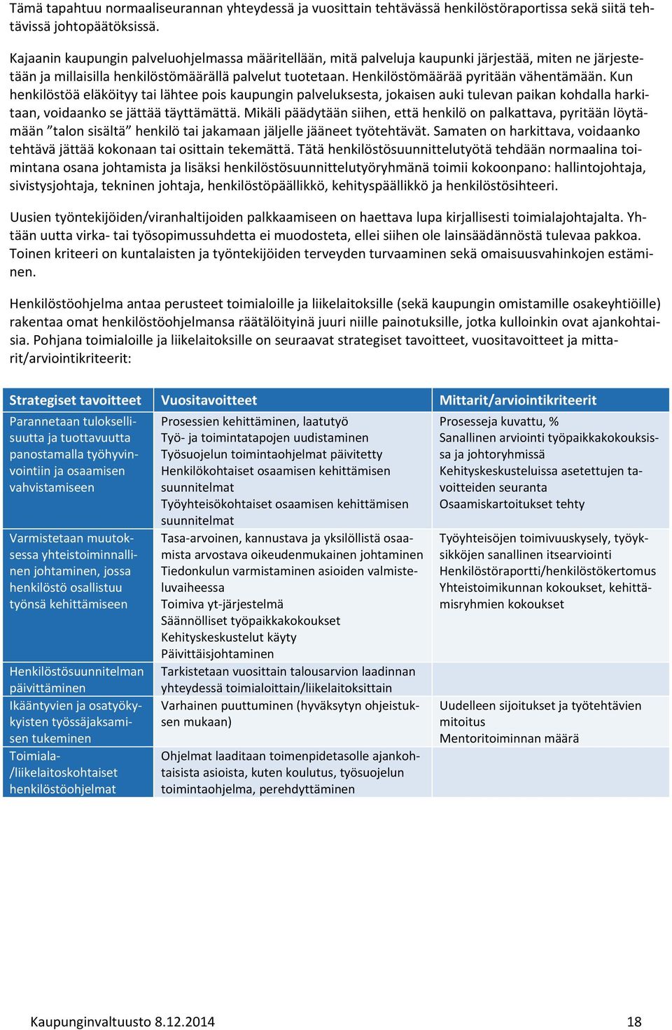 Kun henkilöstöä eläköityy tai lähtee pois kaupungin palveluksesta, jokaisen auki tulevan paikan kohdalla harkitaan, voidaanko se jättää täyttämättä.