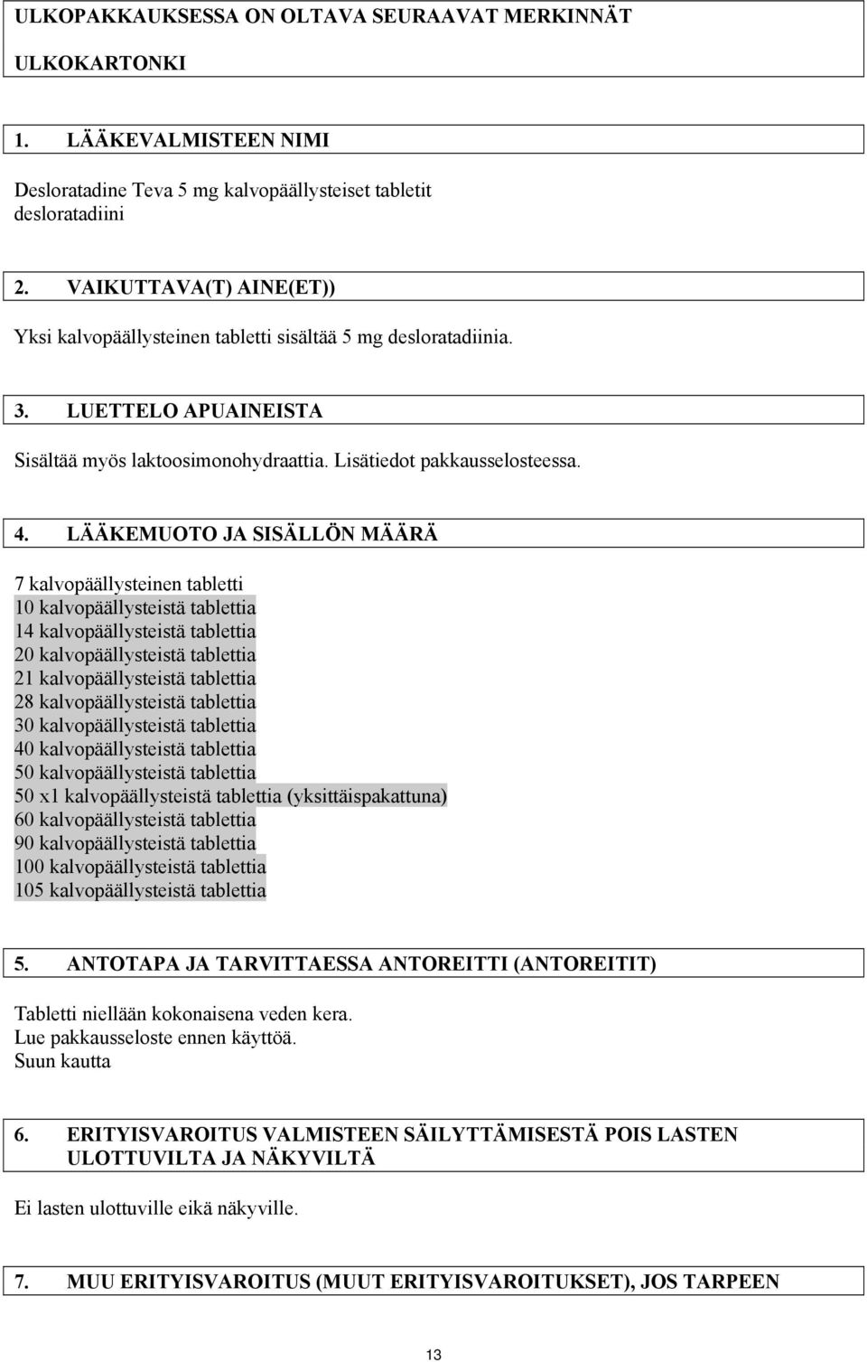 LÄÄKEMUOTO JA SISÄLLÖN MÄÄRÄ 7 kalvopäällysteinen tabletti 10 kalvopäällysteistä tablettia 14 kalvopäällysteistä tablettia 20 kalvopäällysteistä tablettia 21 kalvopäällysteistä tablettia 28