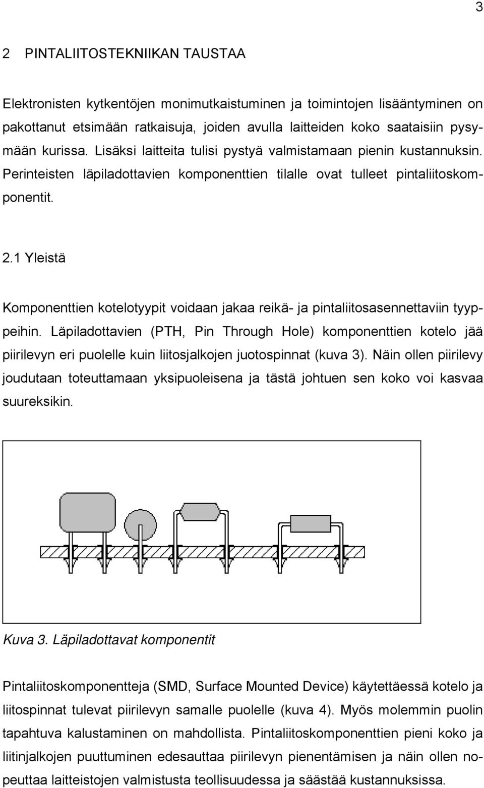 1 Yleistä Komponenttien kotelotyypit voidaan jakaa reikä- ja pintaliitosasennettaviin tyyppeihin.