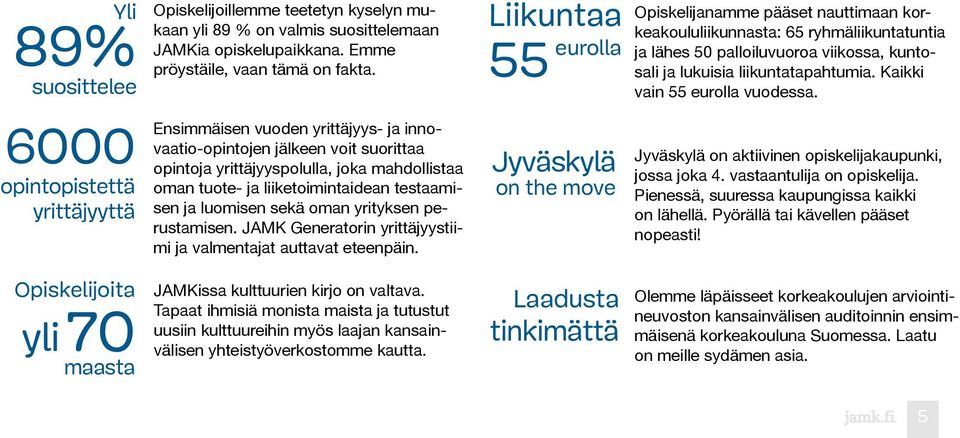 yrityksen perustamisen. JAMK Generatorin yrittäjyystiimi ja valmentajat auttavat eteenpäin.