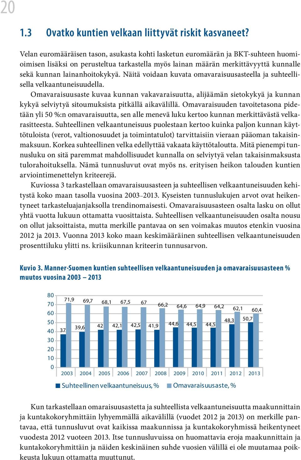 Näitä voidaan kuvata omavaraisuusasteella ja suhteellisella velkaantuneisuudella.