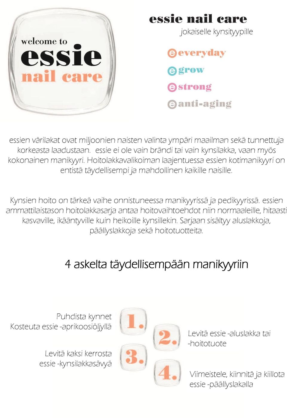 Kynsien hoito on tärkeä vaihe onnistuneessa manikyyrissä ja pedikyyrissä.