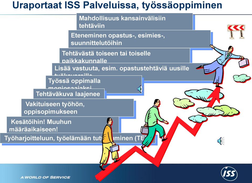 esim. opastustehtäviä uusille työkavereille Työssä oppimalla moniosaajaksi Tehtäväkuva laajenee