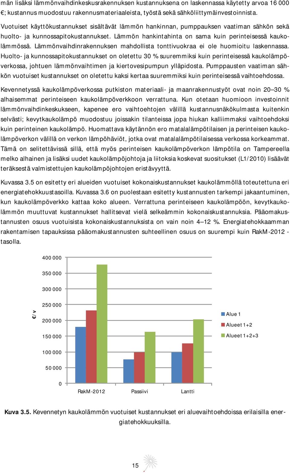 Lämmönvaihdinrakennuksen mahdollista tonttivuokraa ei ole huomioitu laskennassa.