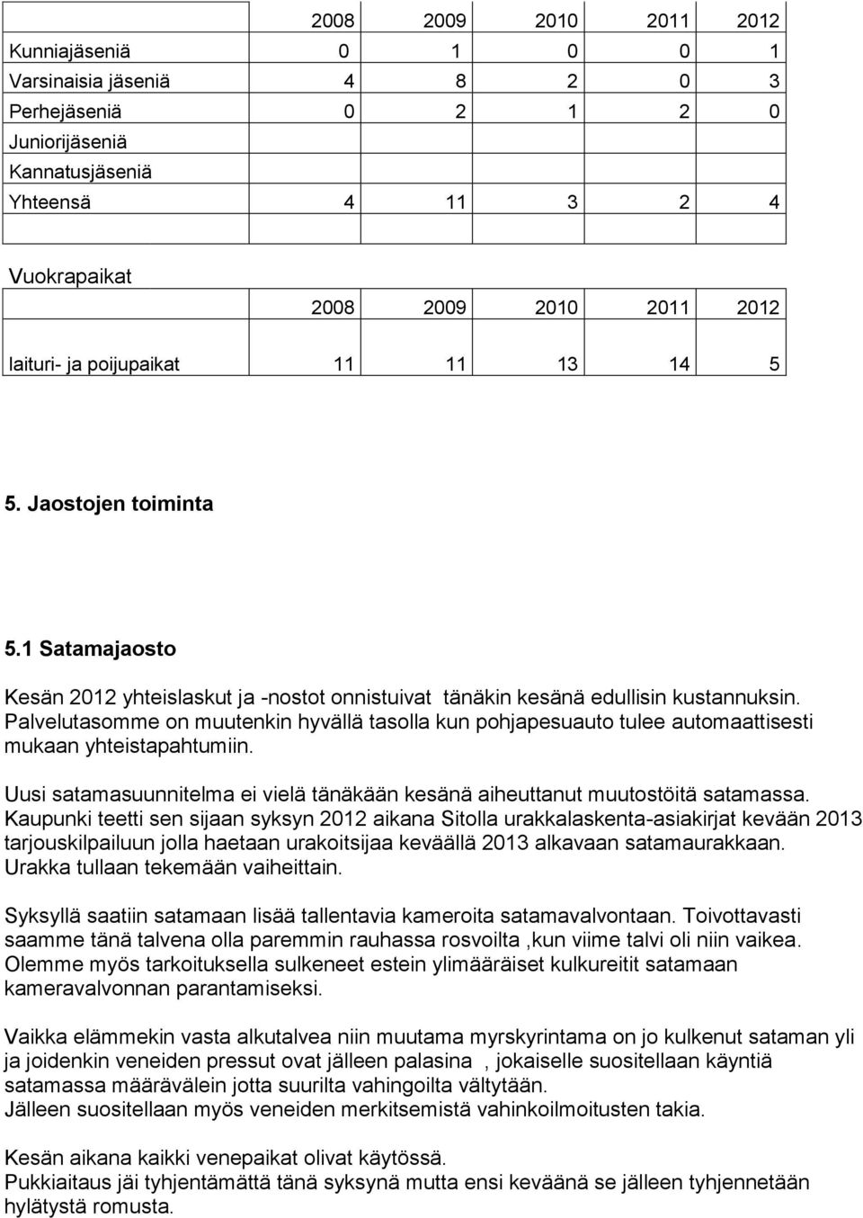 Palvelutasomme on muutenkin hyvällä tasolla kun pohjapesuauto tulee automaattisesti mukaan yhteistapahtumiin. Uusi satamasuunnitelma ei vielä tänäkään kesänä aiheuttanut muutostöitä satamassa.