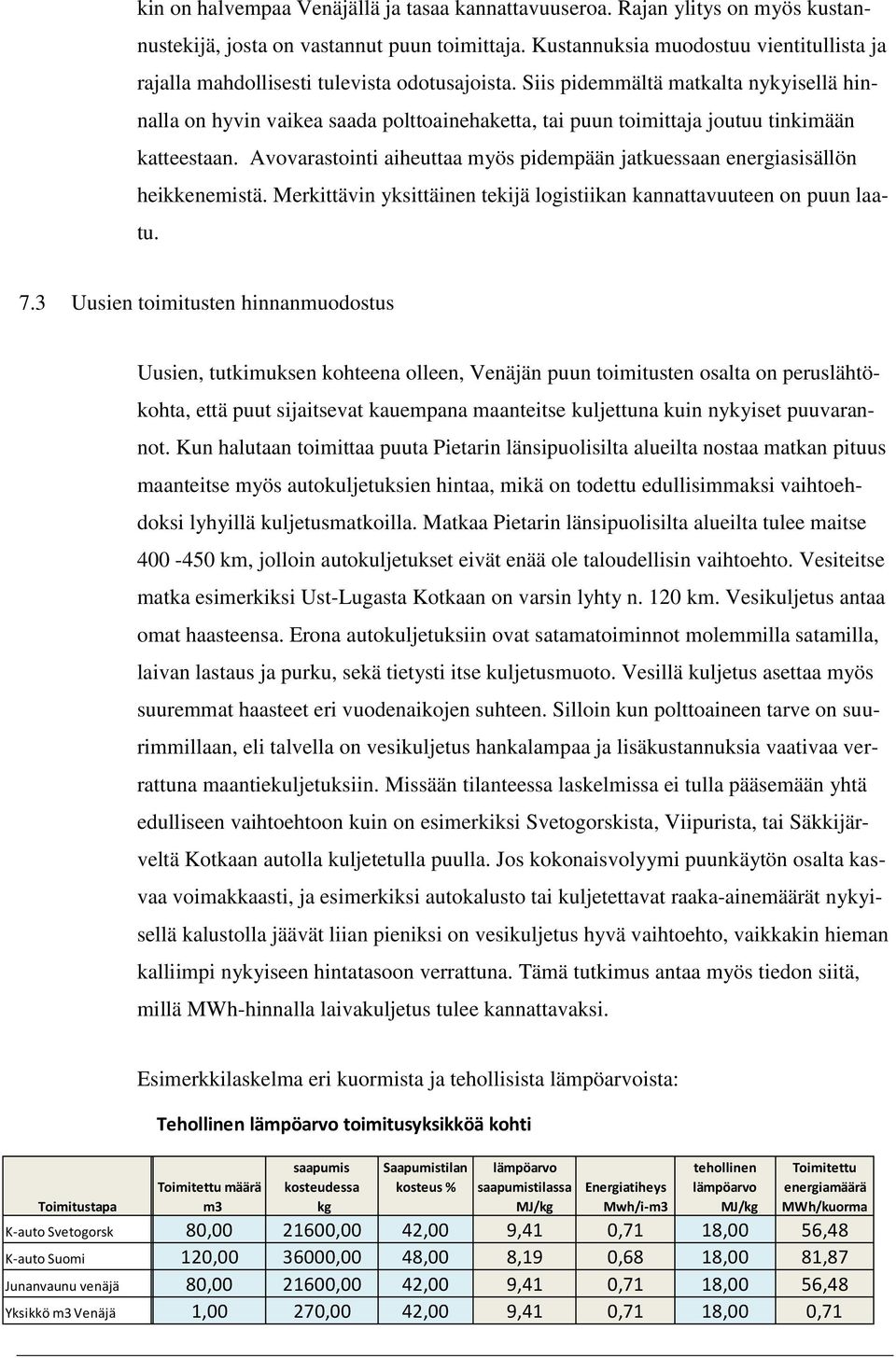 Siis pidemmältä matkalta nykyisellä hinnalla on hyvin vaikea saada polttoainehaketta, tai puun toimittaja joutuu tinkimään katteestaan.