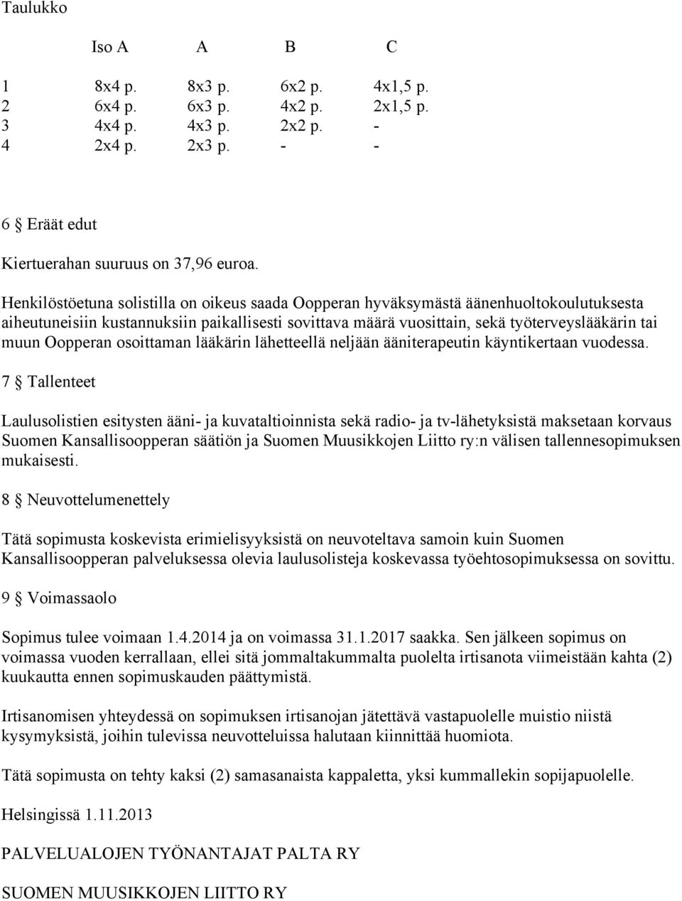 Oopperan osoittaman lääkärin lähetteellä neljään ääniterapeutin käyntikertaan vuodessa.