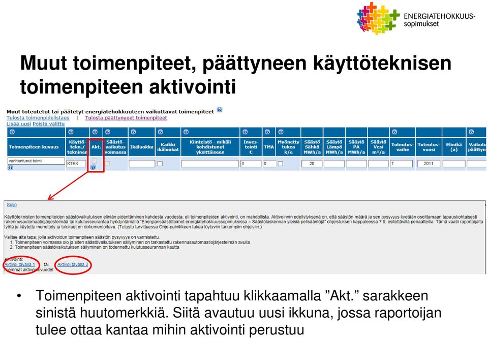 sarakkeen sinistä huutomerkkiä.