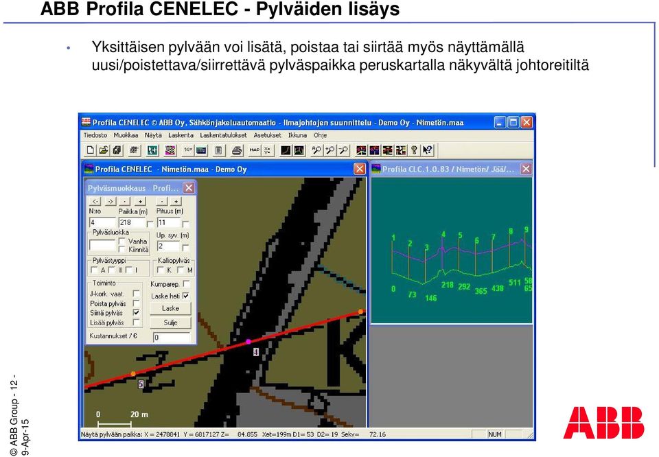 näyttämällä uusi/poistettava/siirrettävä