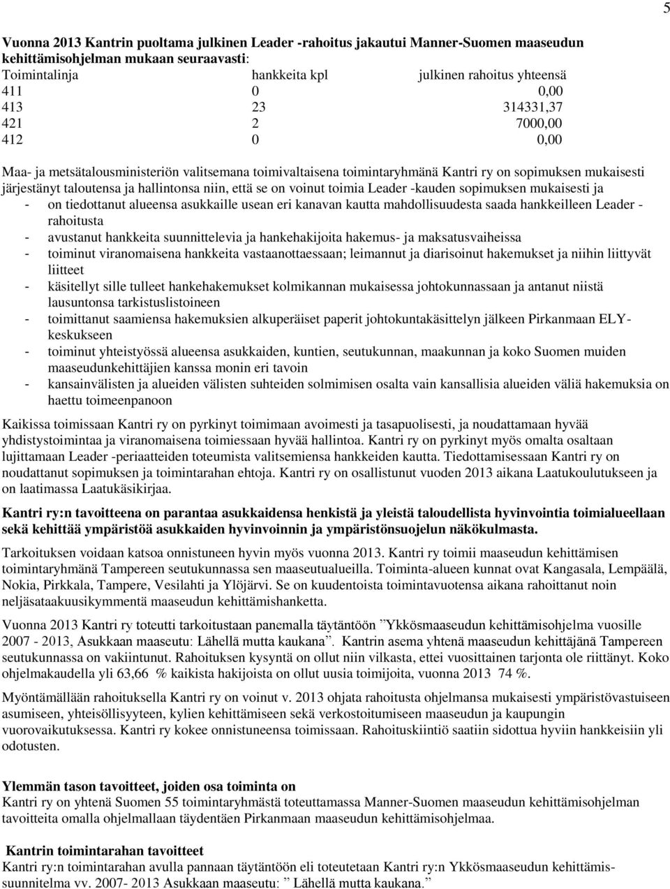 voinut toimia Leader -kauden sopimuksen mukaisesti ja - on tiedottanut alueensa asukkaille usean eri kanavan kautta mahdollisuudesta saada hankkeilleen Leader - rahoitusta - avustanut hankkeita