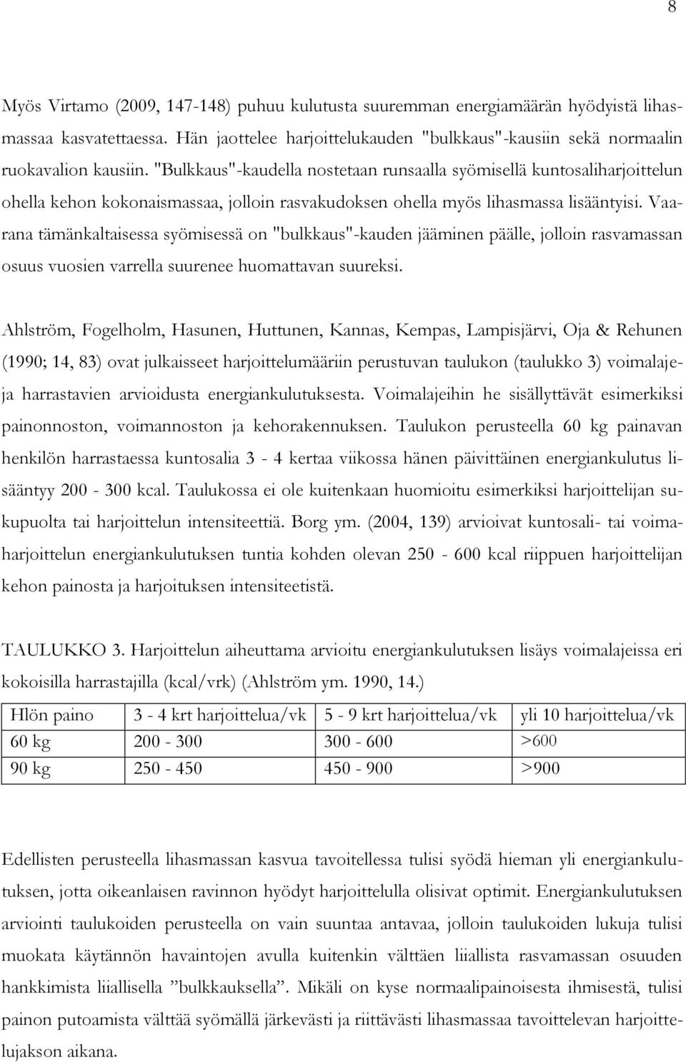 Vaarana tämänkaltaisessa syömisessä on "bulkkaus"-kauden jääminen päälle, jolloin rasvamassan osuus vuosien varrella suurenee huomattavan suureksi.