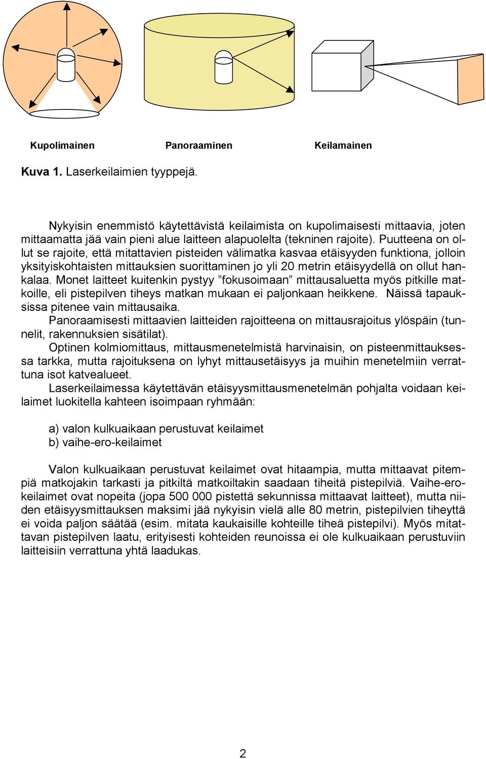 Puutteena on ollut se rajoite, että mitattavien pisteiden välimatka kasvaa etäisyyden funktiona, jolloin yksityiskohtaisten mittauksien suorittaminen jo yli 20 metrin etäisyydellä on ollut hankalaa.