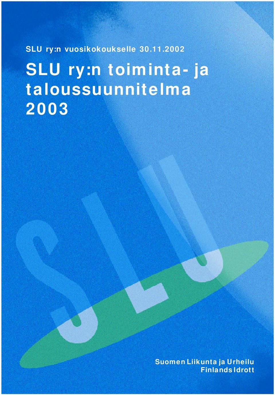 taloussuunnitelma 2003 Suomen