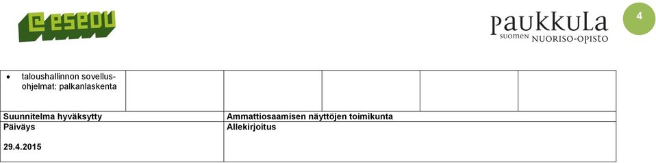 palkanlaskenta Suunnitelma