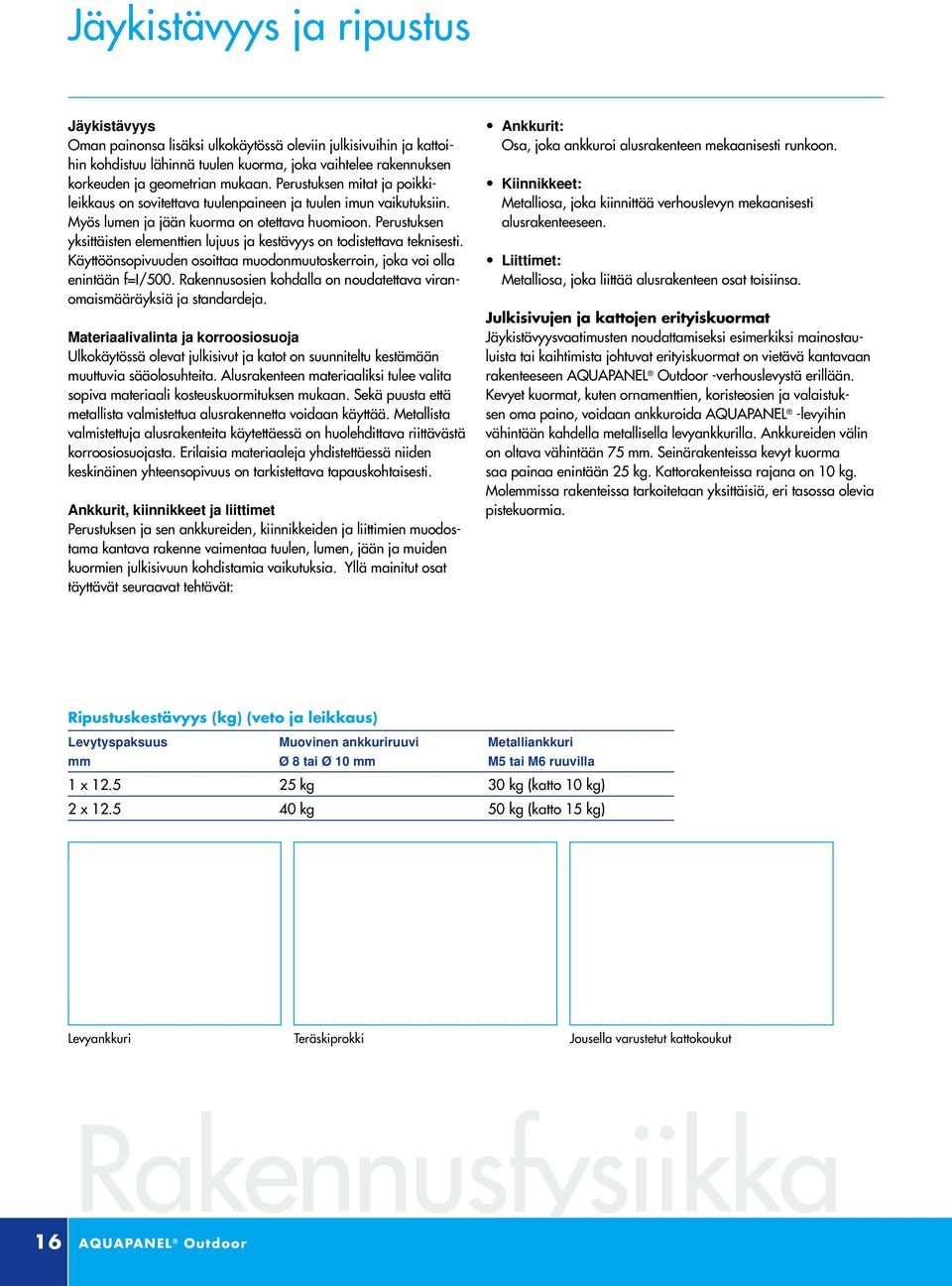 Perustuksen yksittäisten elementtien lujuus ja kestävyys on todistettava teknisesti. Käyttöönsopivuuden osoittaa muodonmuutoskerroin, joka voi olla enintään f=i/500.