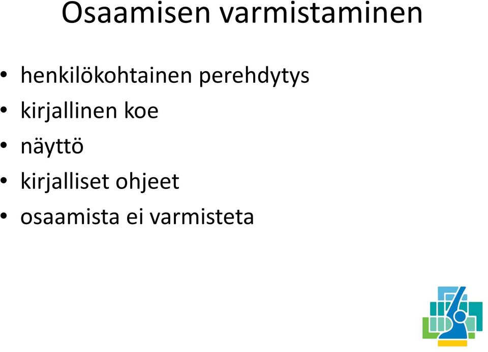 kirjallinen koe näyttö