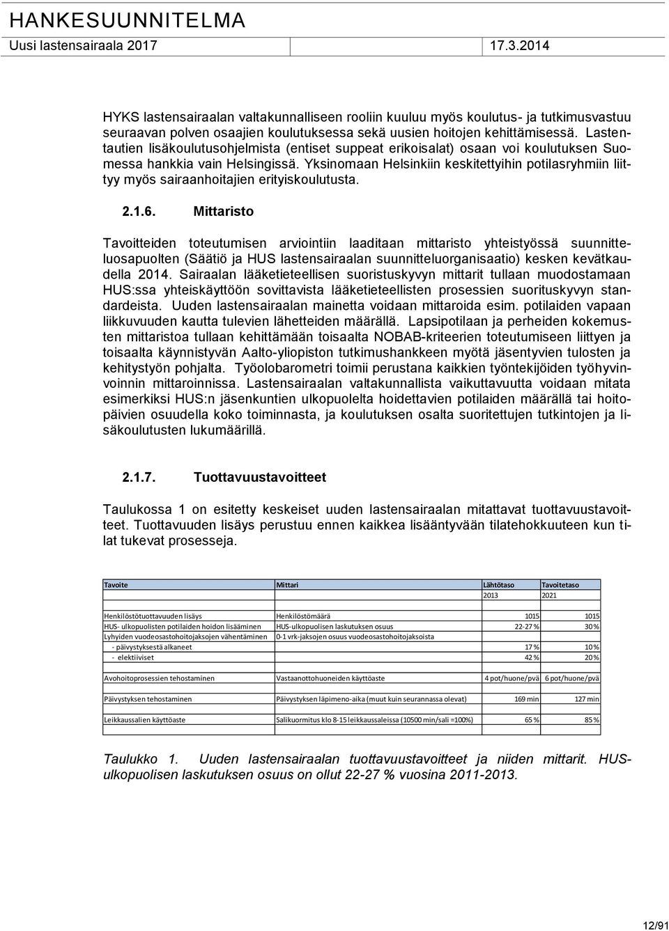 Yksinomaan Helsinkiin keskitettyihin potilasryhmiin liittyy myös sairaanhoitajien erityiskoulutusta. 2.1.6.