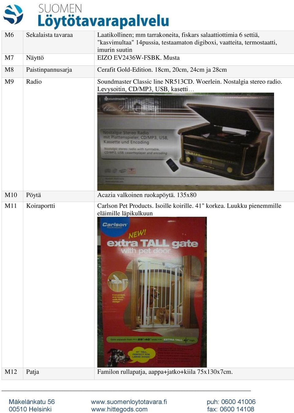 18cm, 20cm, 24cm ja 28cm M9 Radio Soundmaster Classic line NR513CD. Woerlein. Nostalgia stereo radio.