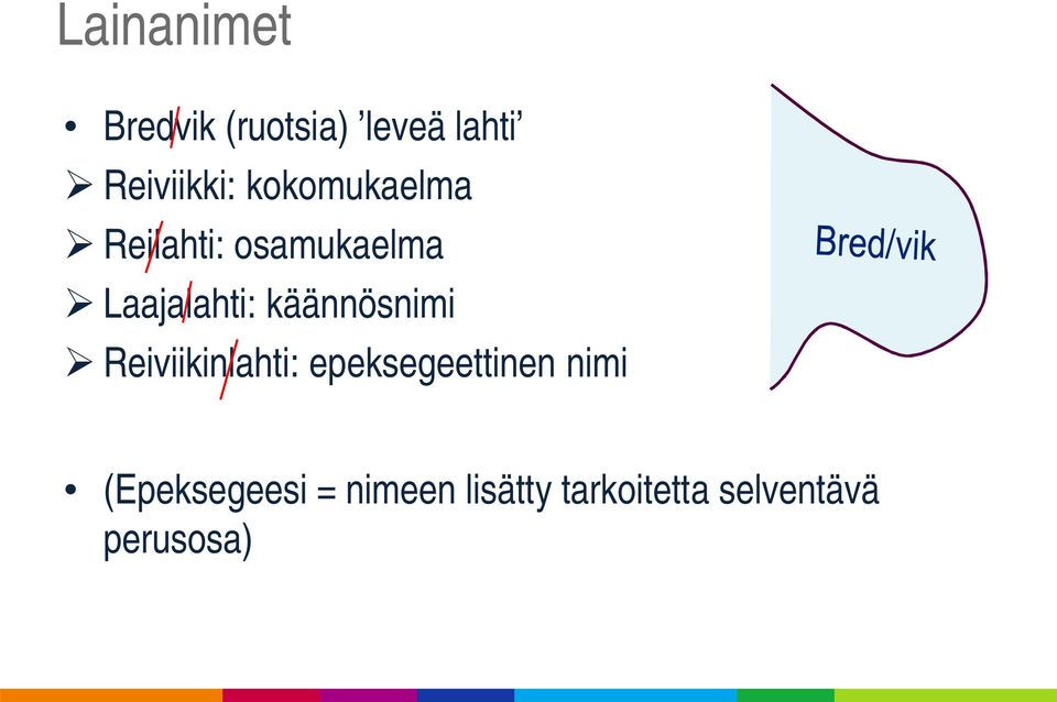 käännösnimi Reiviikinlahti: epeksegeettinen nimi