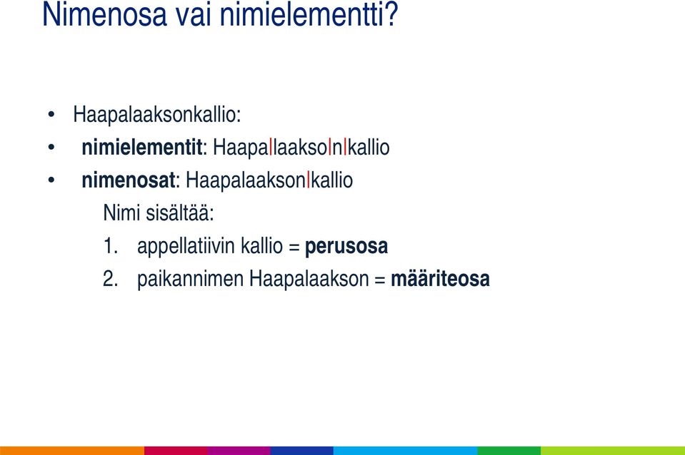 kallio nimenosat: Haapalaakson kallio Nimi