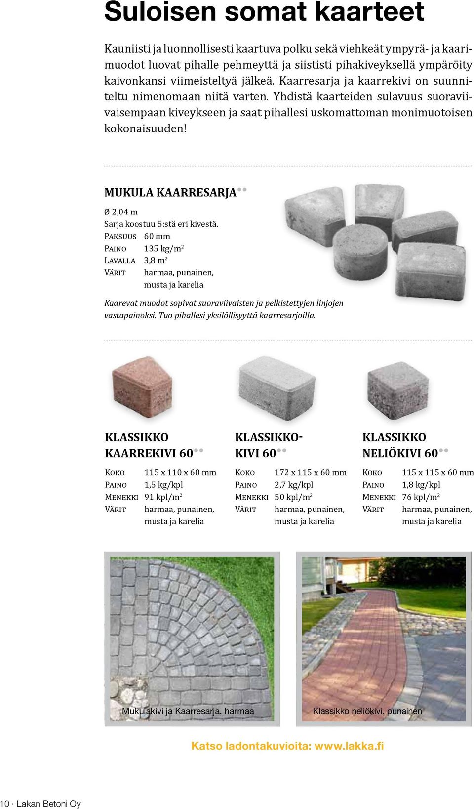 Mukula kaarresarja Ø 2,04 m Sarja koostuu 5:stä eri kivestä.