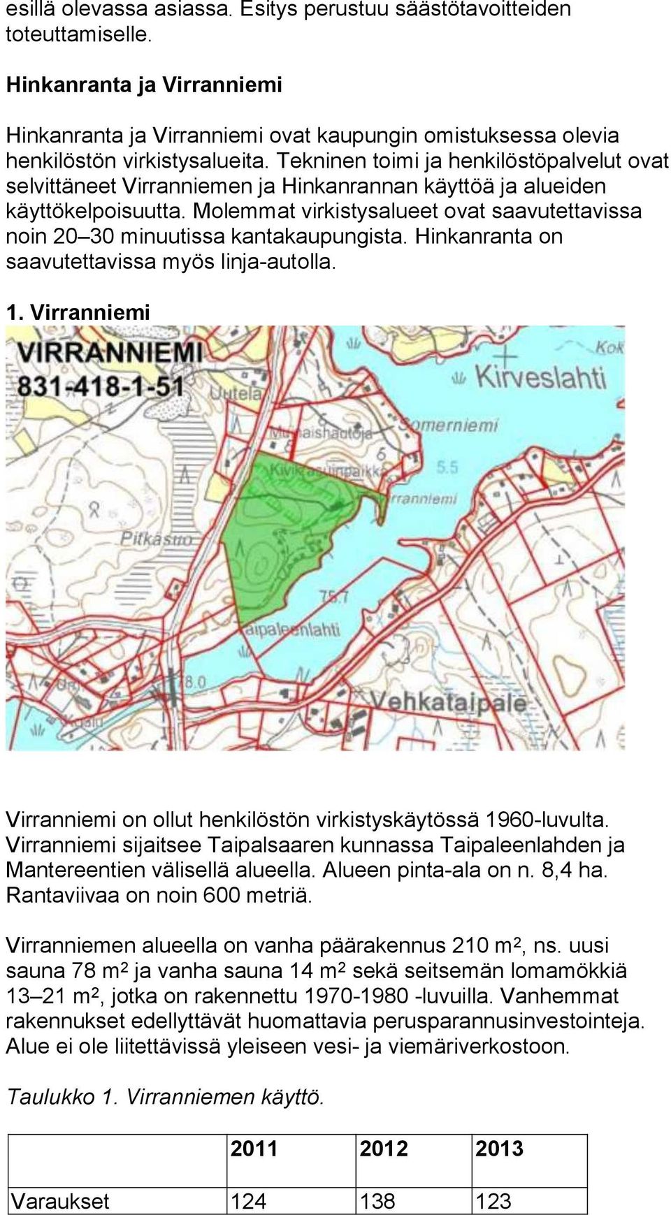 Molemmat vir kis tys alu eet ovat saavutettavissa noin 20 30 minuutissa kan ta kau pun gis ta. Hinkanranta on saavutettavissa myös lin ja-au tol la. 1.