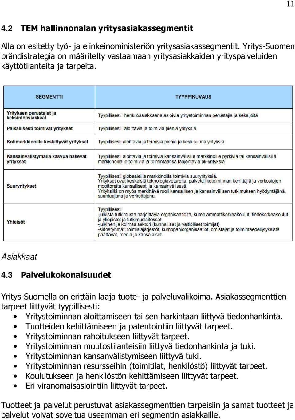 3 Palvelukokonaisuudet Yritys-Suomella on erittäin laaja tuote- ja palveluvalikoima.