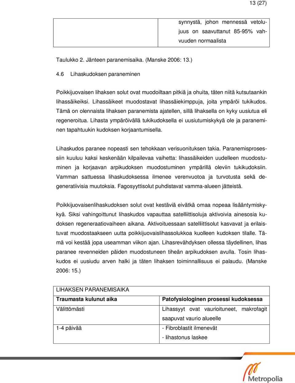 Lihassäikeet muodostavat lihassäiekimppuja, joita ympäröi tukikudos. Tämä on olennaista lihaksen paranemista ajatellen, sillä lihaksella on kyky uusiutua eli regeneroitua.