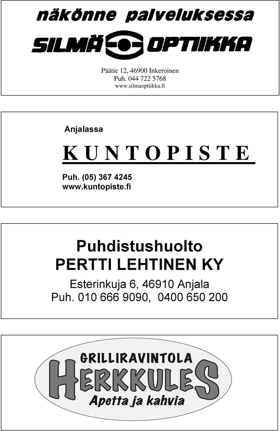 (05) 367 4245 www.kuntopiste.