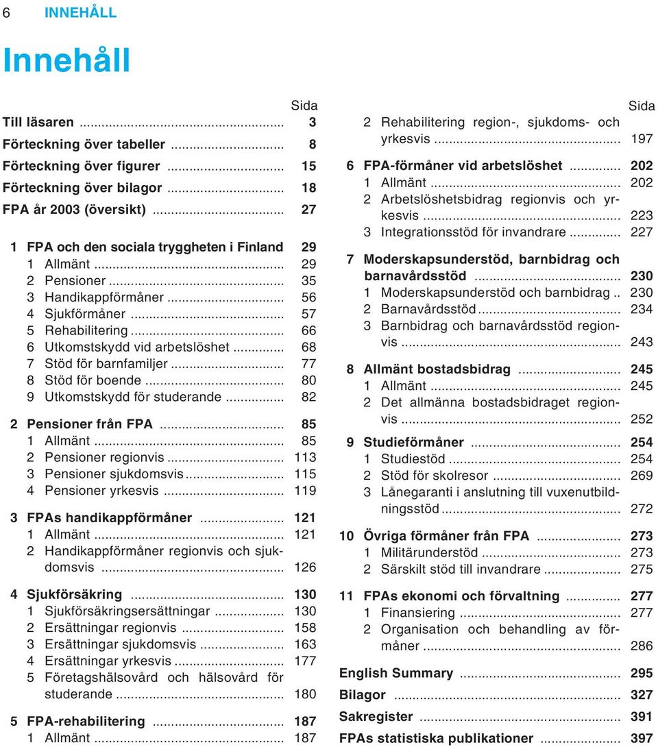 .. 68 7 Stöd för barnfamiljer... 77 8 Stöd för boende... 80 9 Utkomstskydd för studerande... 82 2 Pensioner från FPA... 85 1 Allmänt... 85 2 Pensioner regionvis... 113 3 Pensioner sjukdomsvis.