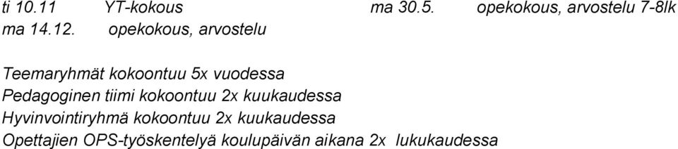 tiimi kokoontuu 2x kuukaudessa Hyvinvointiryhmä kokoontuu 2x