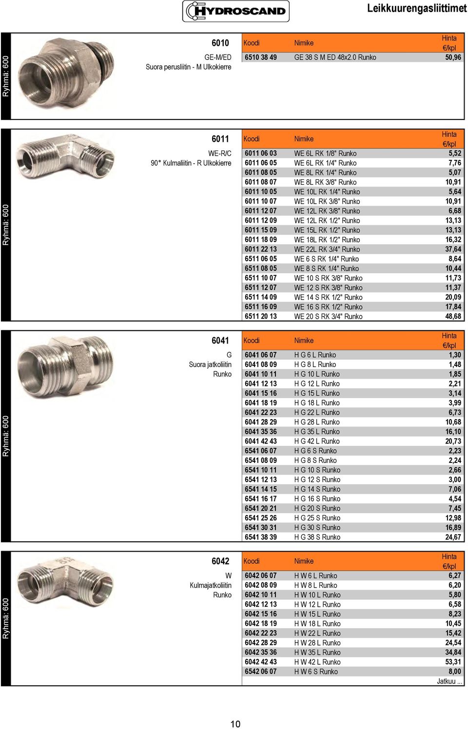 Runko 7,76 6011 08 05 WE 8L RK 1/4" Runko 5,07 6011 08 07 WE 8L RK 3/8" Runko 10,91 6011 10 05 WE 10L RK 1/4" Runko 5,64 6011 10 07 WE 10L RK 3/8" Runko 10,91 6011 12 07 WE 12L RK 3/8" Runko 6,68