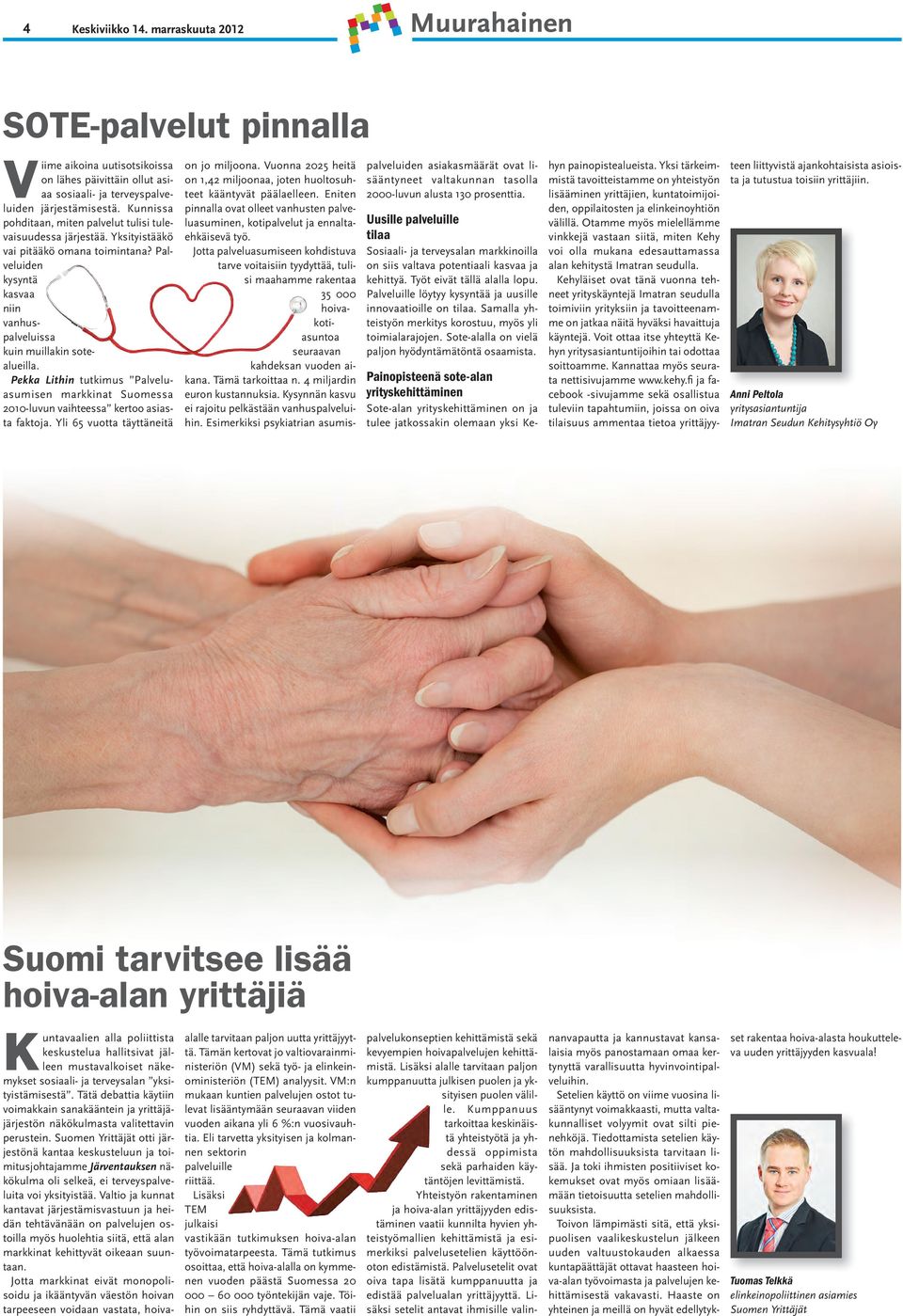 Pekka Lithin tutkimus Palveluasumisen markkinat Suomessa 2010-luvun vaihteessa kertoo asiasta faktoja. Yli 65 vuotta täyttäneitä on jo miljoona.