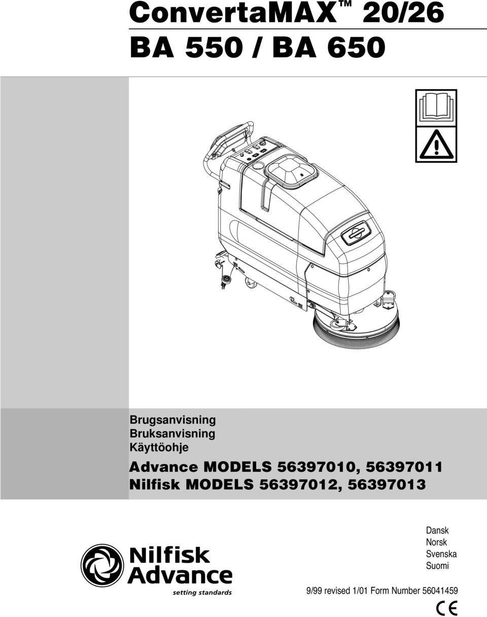 56397011 Nilfisk MODELS 56397012, 56397013 Dansk