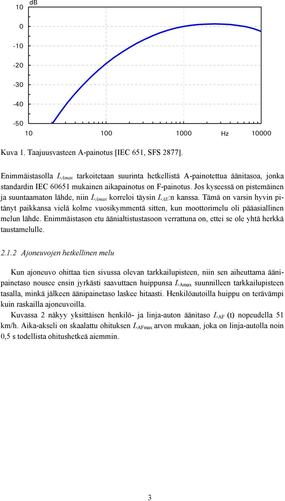 Jos kyseessä on pistemäinen ja suuntaamaton lähde, niin L Amax korreloi täysin L AE :n kanssa.